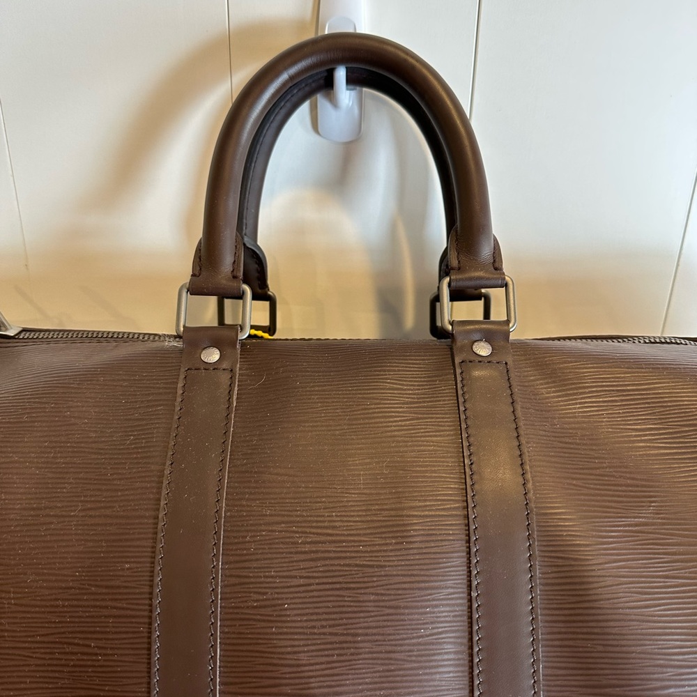 LOUIS VUITTON Keepall 45 Travel Hand Bag Epi Leather Moka 💎 AUTHENTIC 💯 - Picture 9 of 16